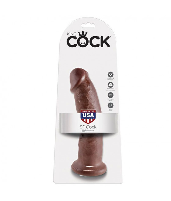 KING COCK 9" COCK BROWN 22.9 CM