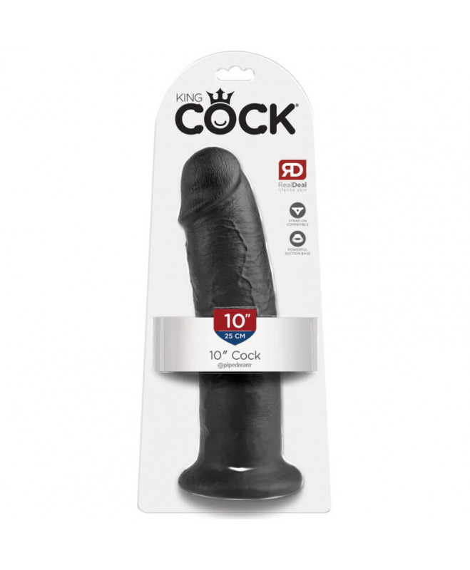 KING COCK 10" GAIDAS BLACK 25 CM