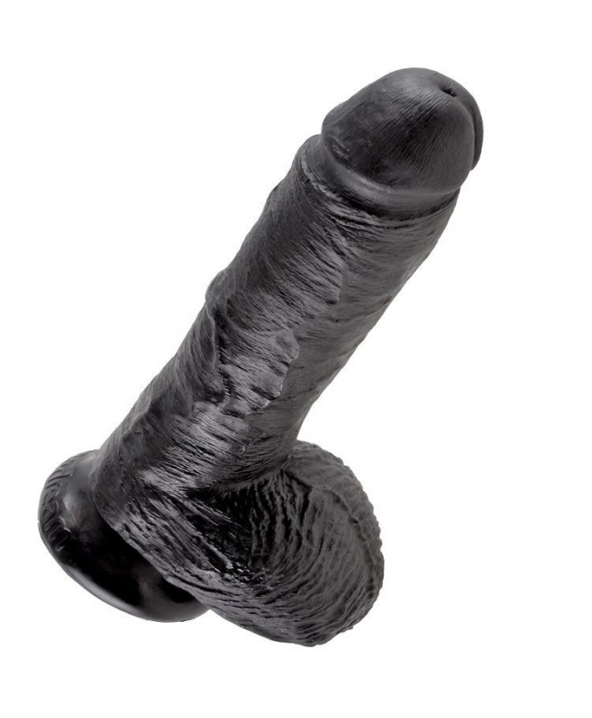 KING COCK 8" GAIDAS JUODAS SU KAMULIAIS 20,3 CM 4