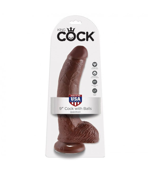 KING COCK 9" COCK BROWN WITH BALLS 22.9 CM