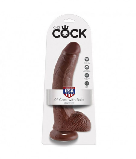 KING COCK 9" COCK BROWN WITH BALLS 22.9 CM