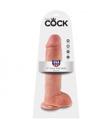 KING COCK 11" COCK FLESH WITH BALLS 28 CM