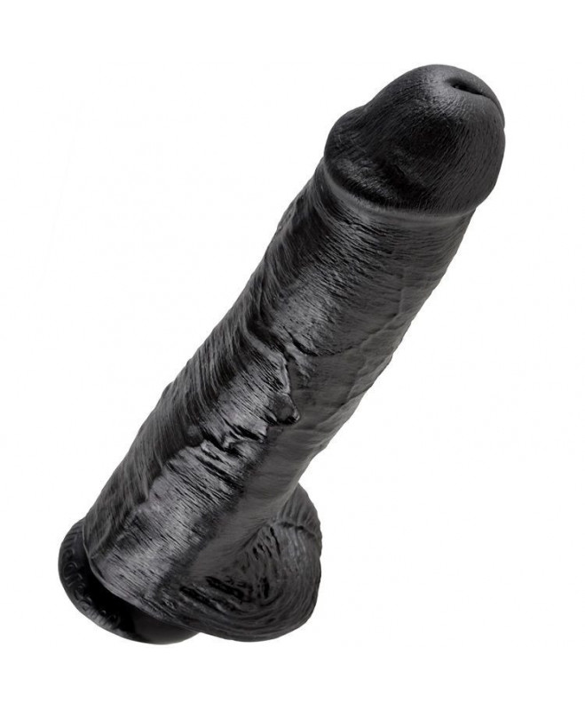 KING COCK 11" GAIDAS JUODAS SU KAMULIAIS 28 CM 5