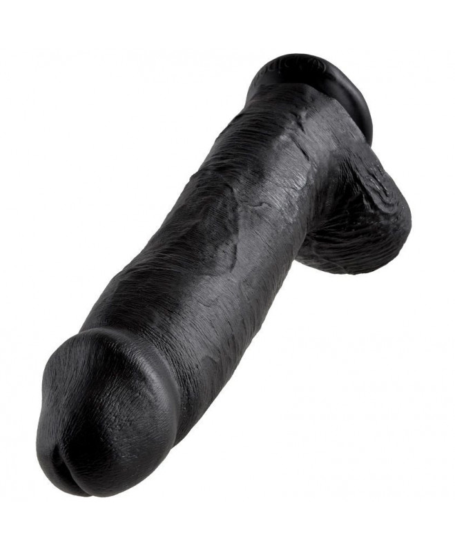 KING COCK 12" GAIDAS JUODAS SU KAMULIAIS 30,48 CM 2