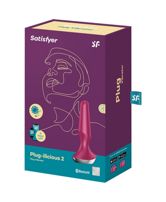 SATISFYER PLUG ILICIOUS 2 PLUG VIBRATOR - BERRY 5