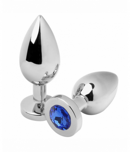 METALHARD ANAL PLUG DIAMOND BLUE SMALL 5.71 CM