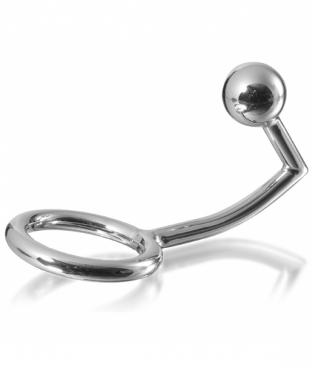METALHARD COCK RING INTRUDER WITH ANALBEAD 45 MM