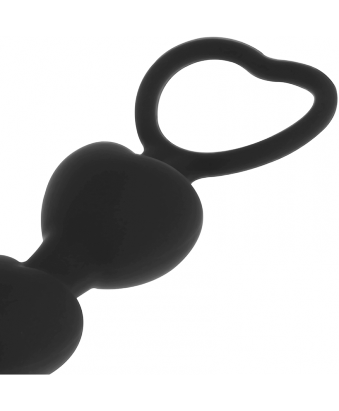 BLACK & SILVER - MILA SILICONE ANALINIAI ŠIRDIES KAROLIAI 18 cm 3