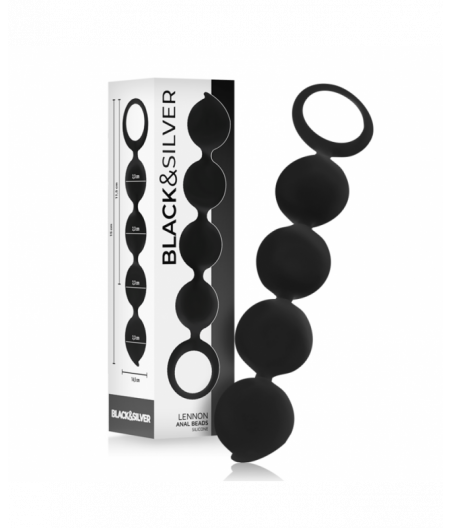 BLACK&SILVER - LENNON ANAL ROSARY 4 SILICONE SPHERES 15 CM