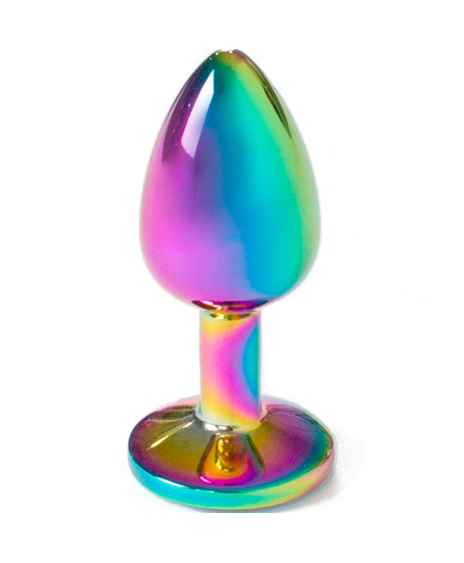 SECRET PLAY – METAL BUTT PLUG RAINBOW MAŽAS DYDIS 7 CM