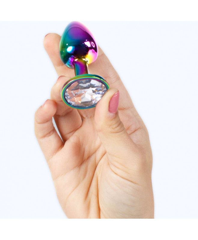 SECRET PLAY – METAL BUTT PLUG RAINBOW MAŽAS DYDIS 7 CM 3