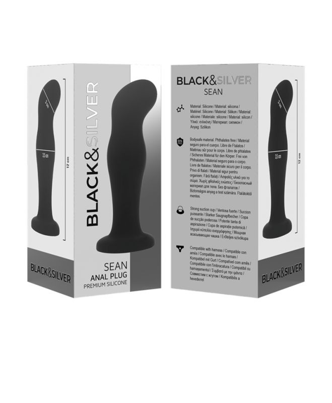 BLACK&SILVER - SEAN ANAL PLUG PREMIUM SILICONE BLACK 5