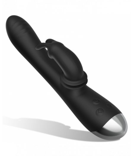 BLACK&SILVER - DJ. ADAM RECHARGEABLE SILICONE RABBIT STIMULATOR