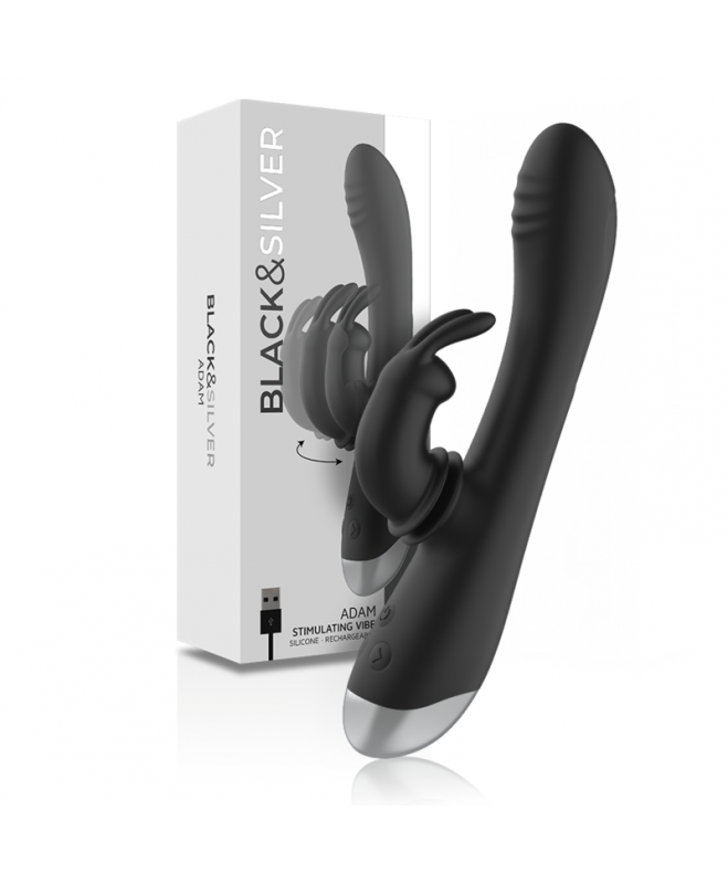 BLACK&SILVER - ADAM STIMULIAVIMAS VIBE SILICONE PAKRAUJAMAS JUODAS 9