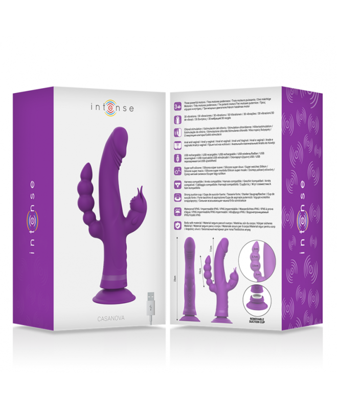 INTENSE – CASANOVA VIBRATOR RABBIT SILICONE TRILE ENGINE PURPLE 6