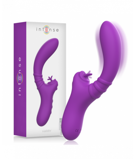 INTENSE - HARRY VIBRATOR FLEXIBLE WITH PURPLE TONGUE