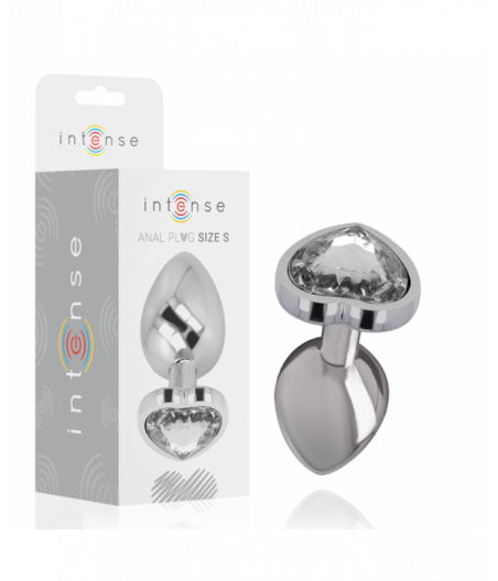 INTENSE - METAL ALUMINUM ANAL PLUG HEART WHITE SIZE S