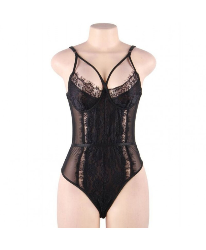 Karalienės apatinis trikotažas TEDDY BLACK LACE S/M 2