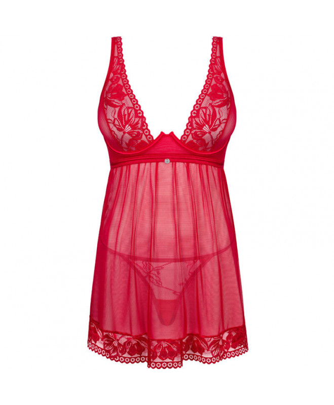 OBSESSIVE – LACELOVE BABYDOLL & THONG RED XS/S 5