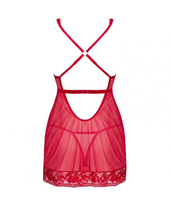 OBSESSIVE – LACELOVE BABYDOLL & THONG RED XS/S 6