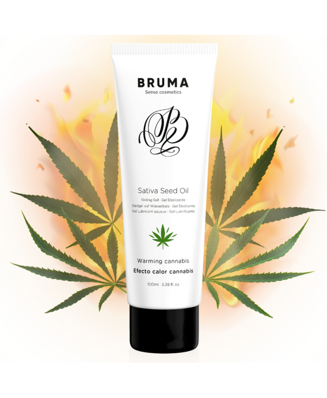 BRUMA - SATIVA SĖKLŲ ALIEJUS SLIDANTIS GELIS ŠILDANTIS KANAPŲ SKAIČIUS 100 ml