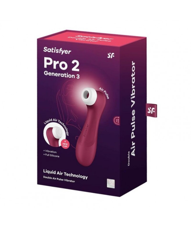 SATISFYER PRO 2 GENERATION 3 LIQUID AIR TECHNOLOGIJA – VYNO RAUDONA 5