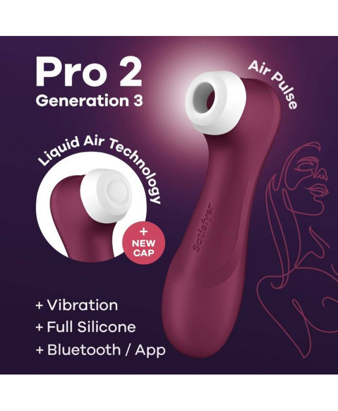 SATISFYER PRO 2 GENERACIÃÂN 3 – WINE RED BLUETOOTH IR APP 6