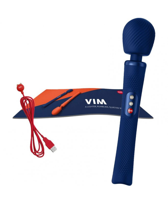 FUN FACTORY – VIM SILICONE ĮKRAUJAMAS VIBRAVIMAS SVERINIS RUMBLE WAND MIDNAKTIES MĖLYNAS 5