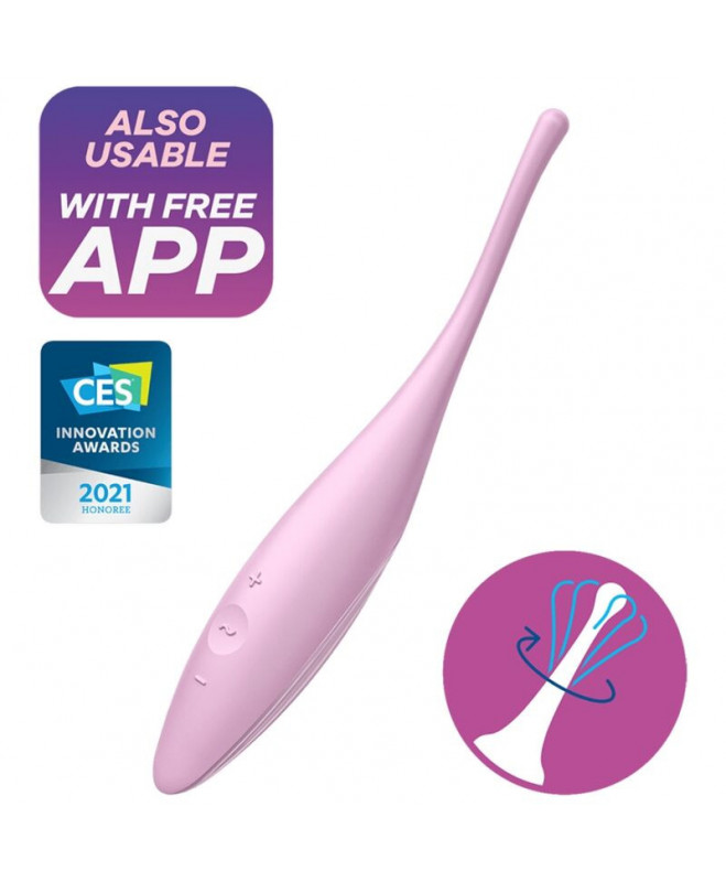 VIBRATORIUS SATISFYER TWIRLING JOY CLIT TIP - ROŽINĖ