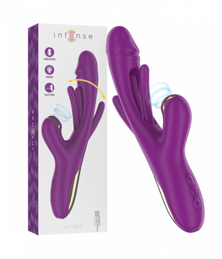 INTENSE - ATENEO RECHARGEABLE MULTIFUNCTION VIBRATOR 7 VIBRATIONS WITH SWINGING MOTION AND SUCKING