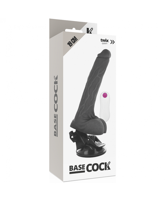 BASECOCKÃÂ – REALIŠKAS VIBRATORIUS NUOTOLINIO VALDYMAS JUODAS 19 CM 5