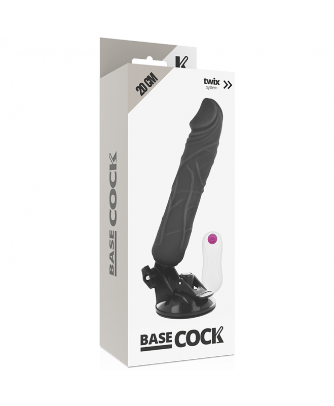 BASECOCKÃÂ – REALIŠKAS VIBRATORIAUS NUOTOLINIO VALDYMAS JUODAS 20 CM 5