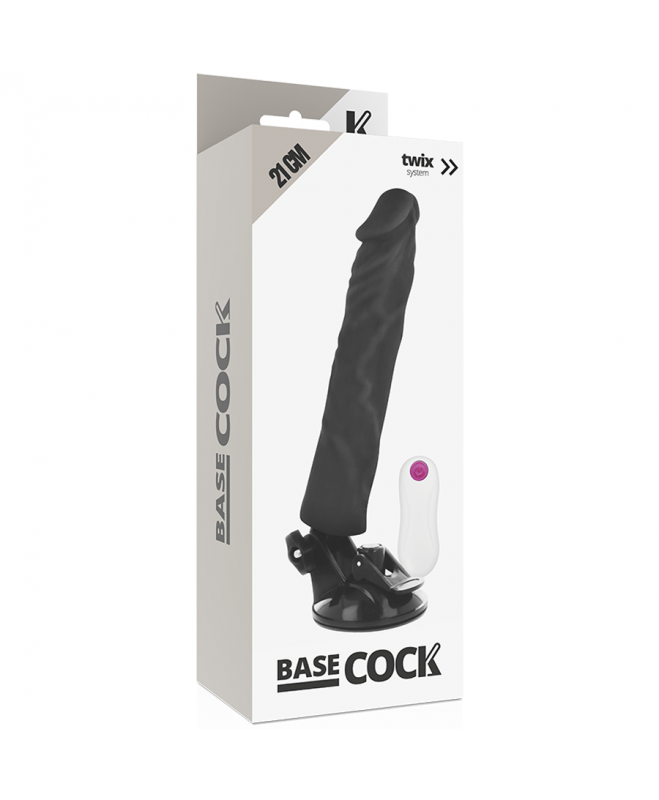 BASECOCKÃÂ – REALIŠKAS VIBRATORIAUS NUOTOLINIO VALDYMAS JUODAS 21 CM 6