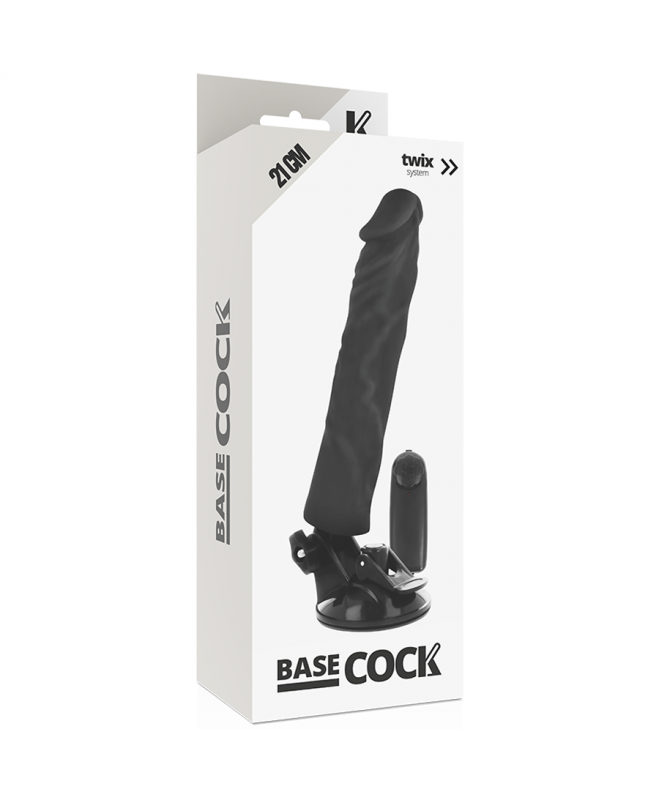 BASECOCKÃÂ – REALIŠKAS VIBRATORIAUS NUOTOLINIO VALDYMAS JUODAS 21 CM 5