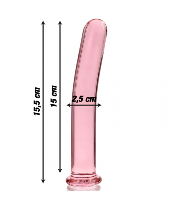 IBIZAÃÂ SERIJA NEBULA - 9 MODELIS DILDO BOROSILIKATINIS STIKLAS 15,5 X 2,5 CM RAUŽAS 3