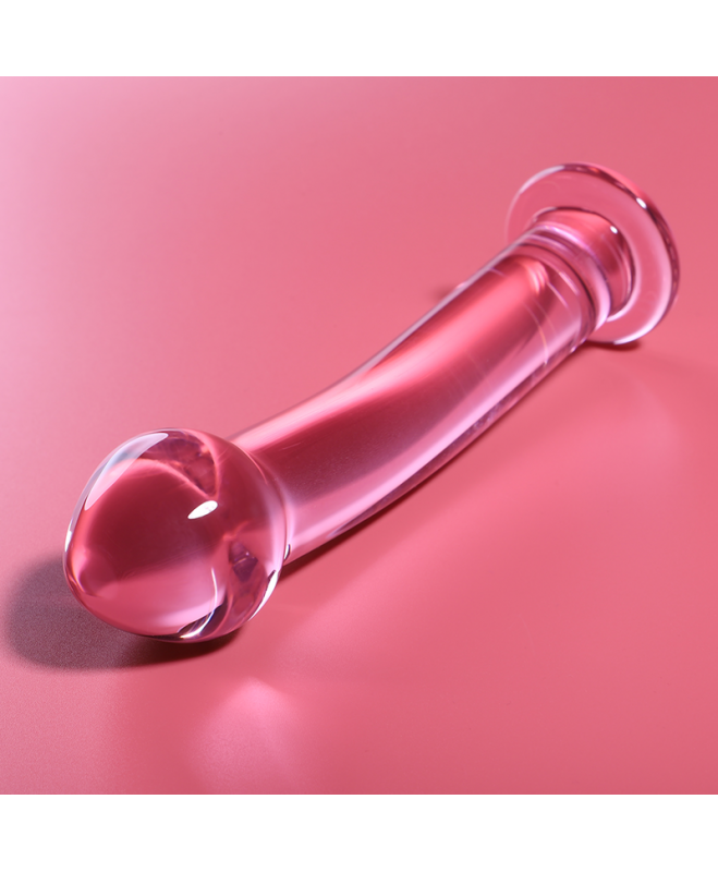 IBIZAÃÂ SERIJA ŪKAS - 11 MODELIS DILDO BOROSILIKATINIS STIKLAS 16 X 3 CM RAUŽAS 5