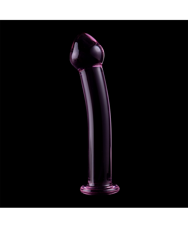 IBIZAÃÂ SERIJA ŪKAS - 11 MODELIS DILDO BOROSILIKATINIS STIKLAS 16 X 3 CM RAUŽAS 6