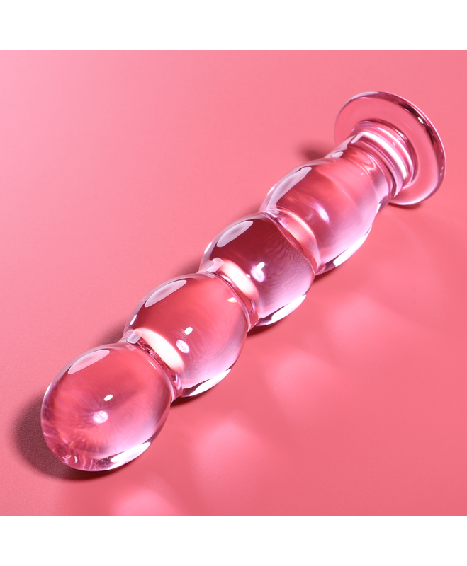 IBIZAÃÂ SERIJA NEBULA - 10 MODELIS DILDO BOROSILIKATINIS STIKLAS 16,5 X 3,5 CM RAUŽAS 2