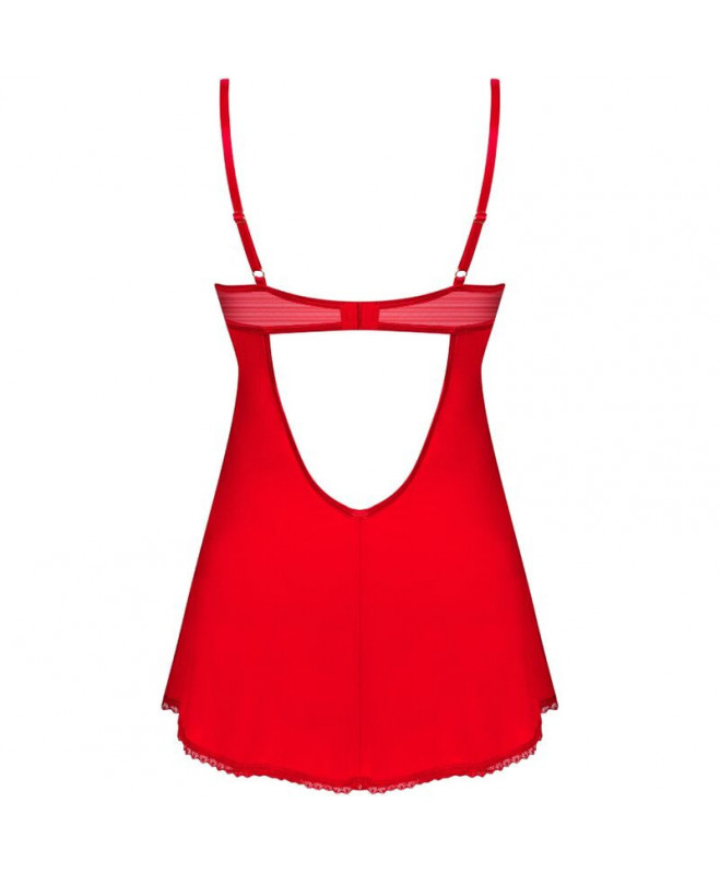 OBSESSIVE – INGRIDIA CHEMISE & THONG RED XS/S 5