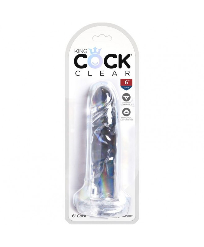 KING COCK CLEAR - REALISTIKUS VARPAS 15,5 CM SKAIDRUS 4