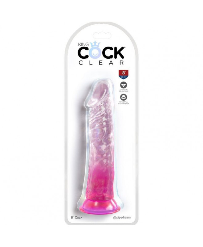 KING COCK CLEAR - REALISTAS VARPA 19,7 CM ROŽINĖ 2