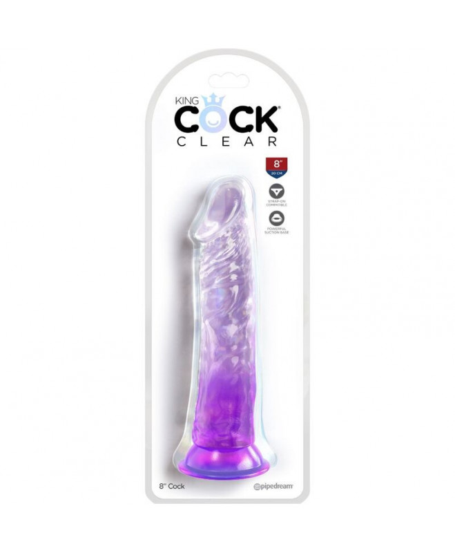 KING COCK CLEAR - REALISTAS VARPA 19,7 CM PURPURA 2