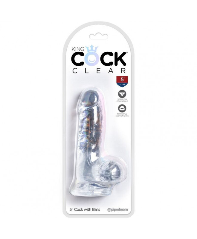 KING COCK CLEAR – REALISTUS VARPA SU KAMULIAIS 10,1 CM SKAIDRUS 5