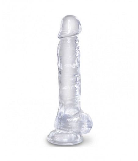 KING COCK CLEAR - REALISTIC PENIS WITH BALLS 16.5 CM