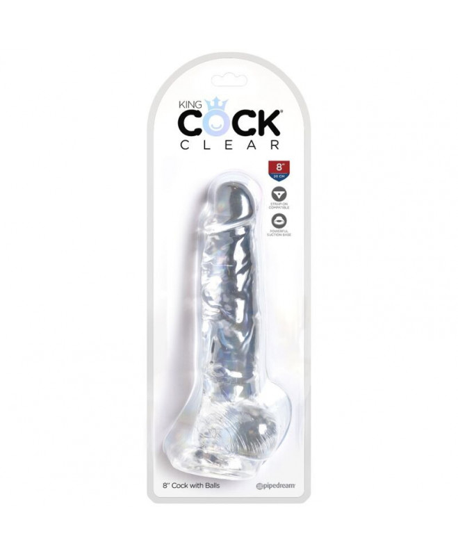 KING COCK CLEAR - REALISTUS VARPA SU KAMULIAIS 16,5 CM SKAIDRUS 5