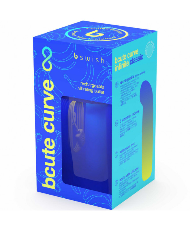 B SWISH – BCUTE CURVE INFINITE CLASSIC RIBOTAS LEIDIMAS SILIKONINIS PAKRAUJAMAS VIBRATORIAUS ELEKTRINIS MĖLYNAS 6