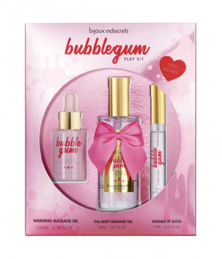 BIJOUX INDISCRETS - BUBBLEGUM PLAY KIT WITH OIL, GEL & LIP GLOSS