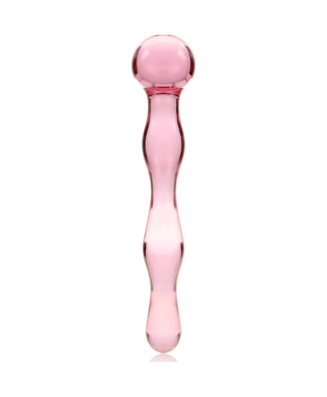 IBIZAÃÂ SERIJA NEBULA - 13 MODELIS DILDO BOROSILIKATINIS STIKLAS 18 X 3,5 CM RAUŽAS 2