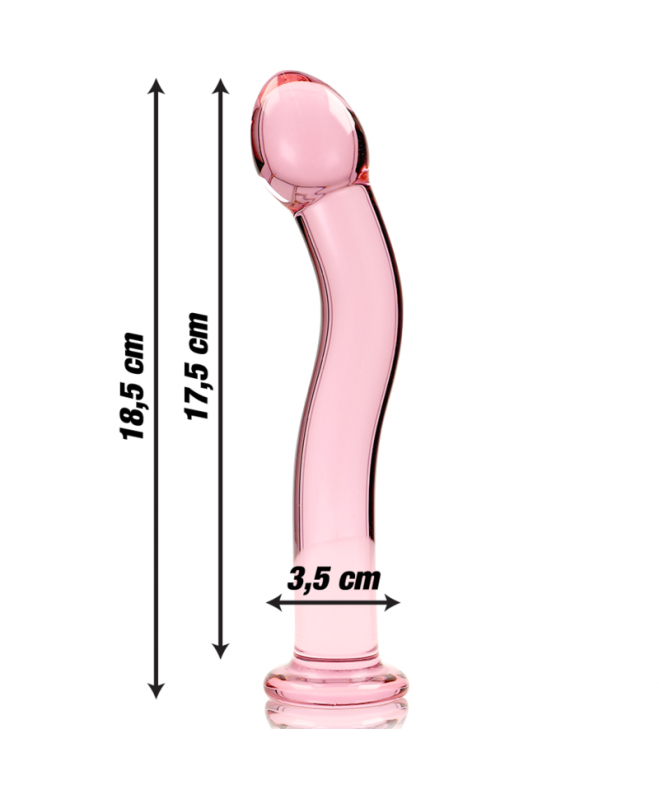 IBIZAÃÂ SERIJA NEBULA - 18 MODELIS DILDO BOROSILIKATINIS STIKLAS 18,5 X 3,5 CM RAUŽAS 3