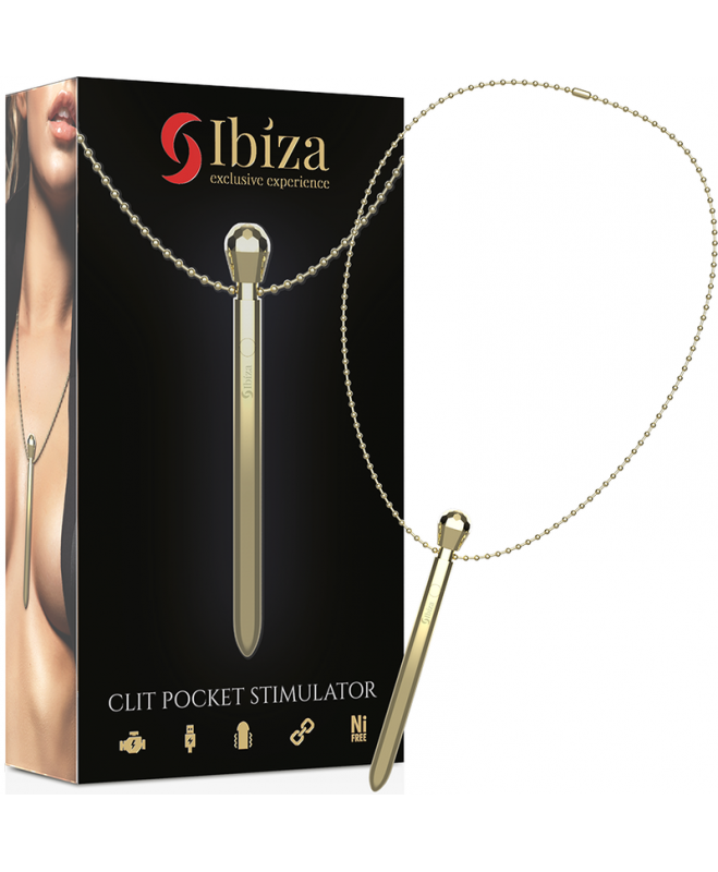 IBIZAÃÂ - CLIT POCKET STIMULIATORIUS (KAKLĖLIS) USB ĮKROVIKLIS 12 VIBRACINIŲ REŽIMŲ GOLDEN 12,2 X 1,5 3